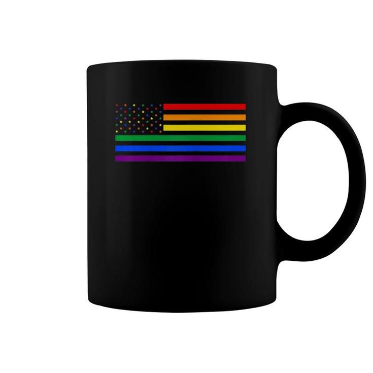 Lgbt Usa Flag Patriotic Gay Rainbow Pride Month Support Raglan Baseball Tee Coffee Mug
