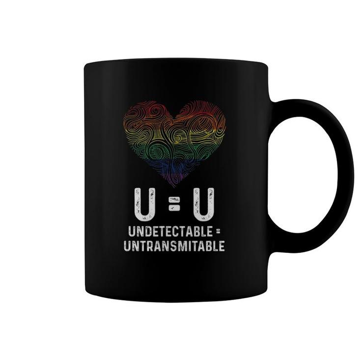 Lgbtq UU Undetectable Equals Untransmittable Hiv Awareness Coffee Mug