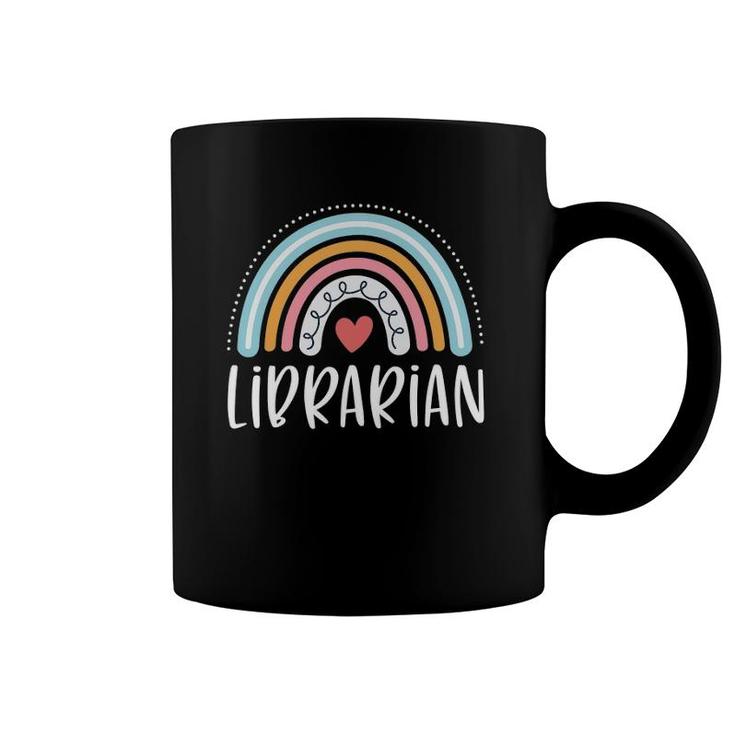Librarian Gifts For Women Funny School Librarian Rainbow Coffee Mug
