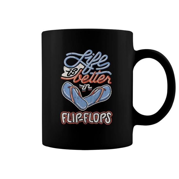 Life Is Better In Flip-Flops Funny Summer Beach Vacation Coffee Mug