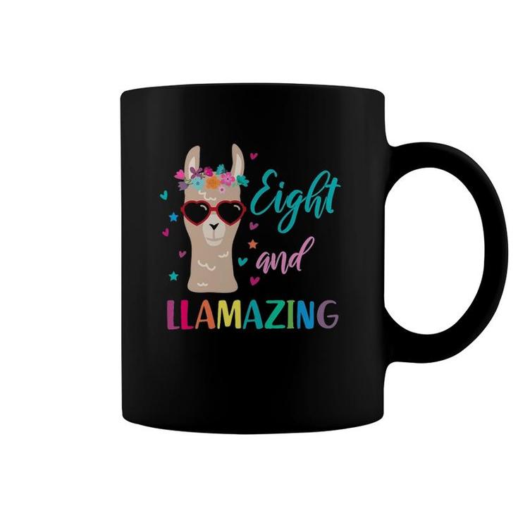 Llama Birthday  Outfit For Girls Eight And Llamazing Coffee Mug