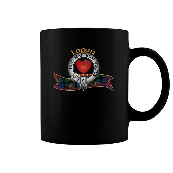 Logan Clan Tartan Crest Motto Coffee Mug