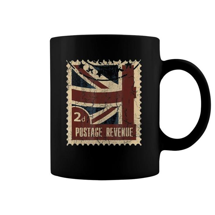 London Vintage Distressed British Flag Postage Stamp Coffee Mug