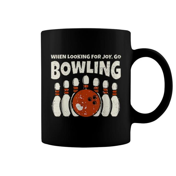 Looking For Joy Go Bowling Bowler And Retro Bowling  Coffee Mug