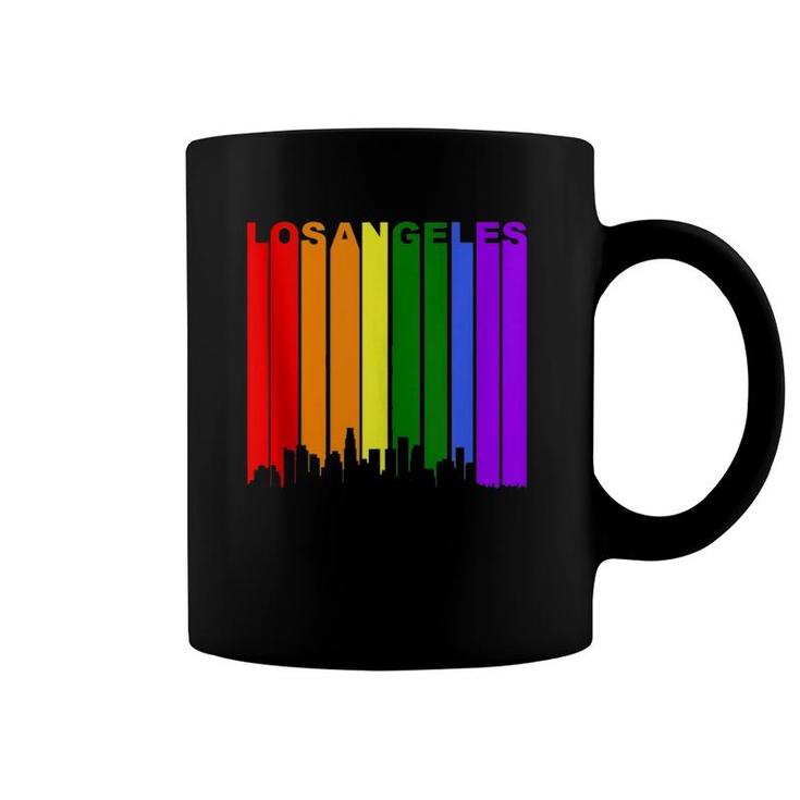 Los Angeles California Lgbtq Gay Pride Rainbow Skyline  Coffee Mug