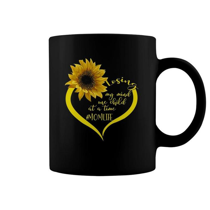 Losing My Mind One Child At A Time Mom Life Sunflower Mother  Coffee Mug