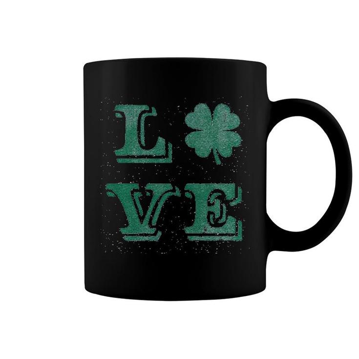 Love Lucky Clover Saint Patricks Day Cute Irish St Patty Shamrock Coffee Mug
