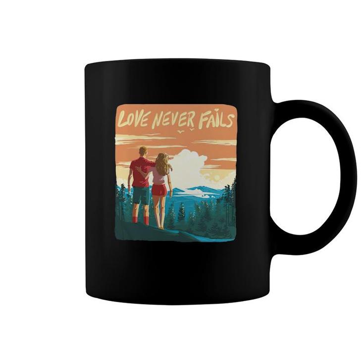 Love Never Fails Sunset Couple Coffee Mug