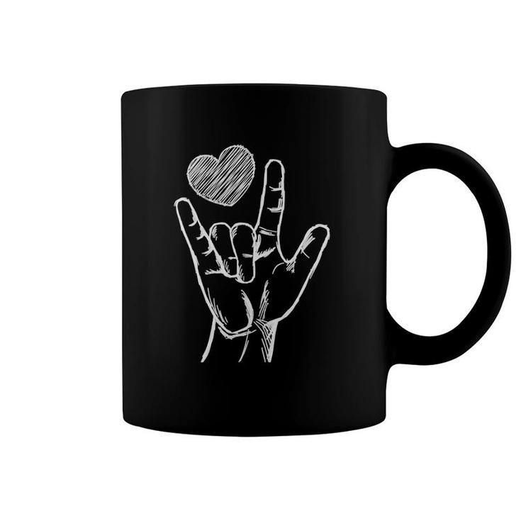 Love Sign Language Asl Heart Valentine's Day Gift For Him Coffee Mug