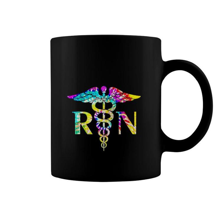Lovely Rn Registered Nurse Tie Dye  Coffee Mug