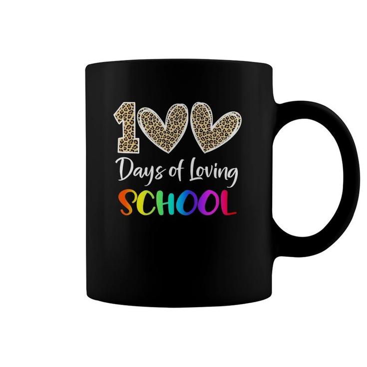 Loving 100 Days Of School Leopard Rainbow Teacher Boys Girls Coffee Mug