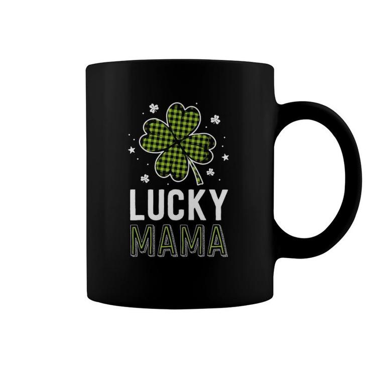 Lucky Mama Mom Green Buffalo Plaid St Patrick's Day Matching Coffee Mug