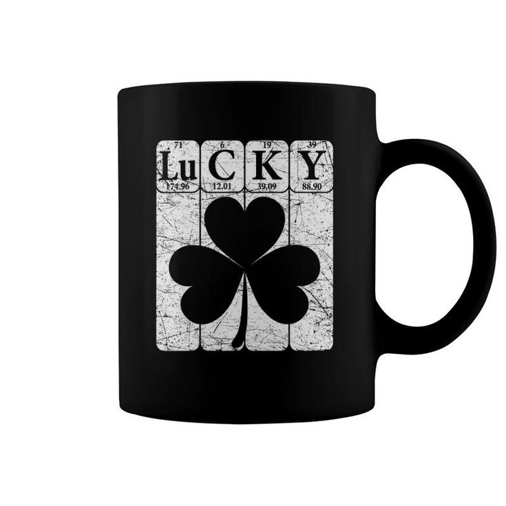 Lucky Shamrock Periodic Table Elements St Patrick's Day Nerd Coffee Mug