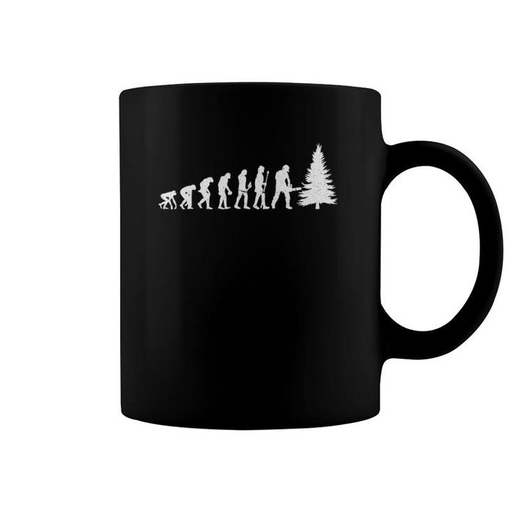Lumberjack Tree Feller Chainsaw Förster Profession Evolution Coffee Mug