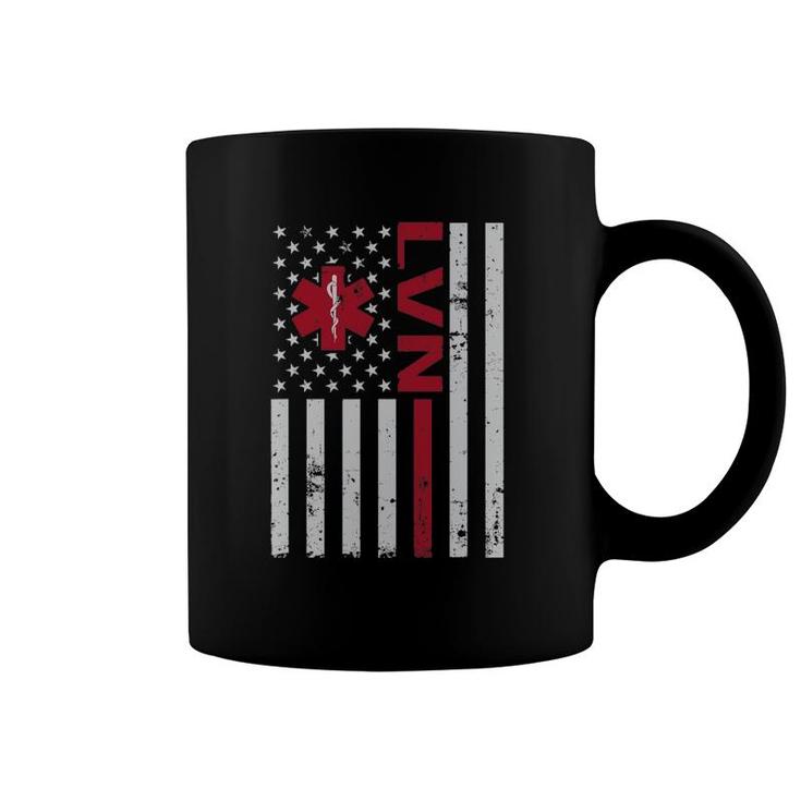Lvn Licensed Vocational Nurse Usa Flag Coffee Mug