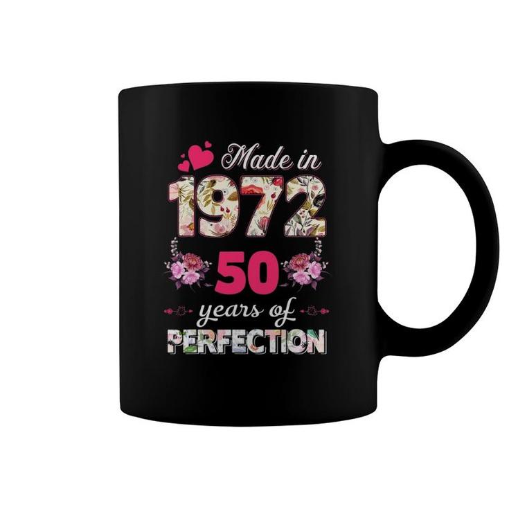 Made In 1972 Floral 50 Years Old 50Th Birthday Gifts Women Coffee Mug