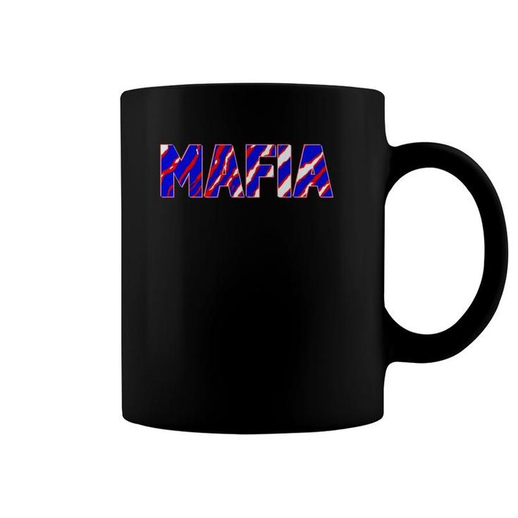 Mafia - Buffalo Football Fan Team Colors Crazy Zebra Stripes Coffee Mug