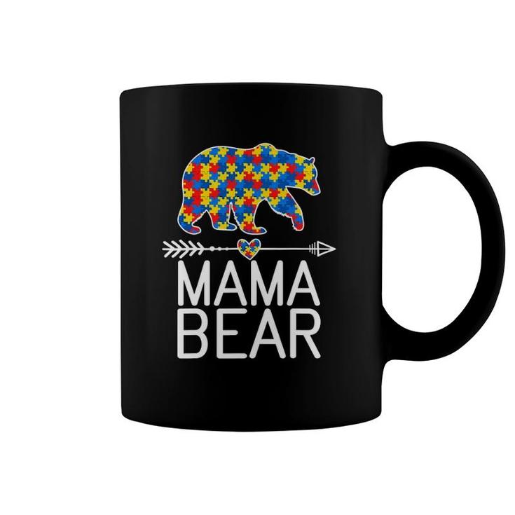 Mama Bear Autism Awareness Puzzle Piece Support Autistic Coffee Mug