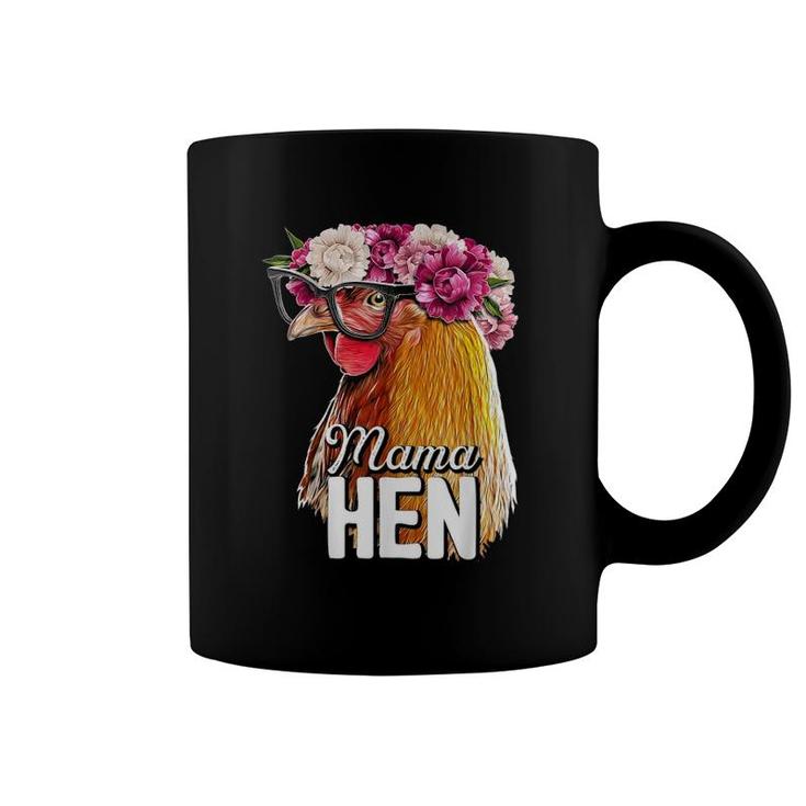 Mama Hen Floral Rhode Island Red Chicken Farmer  Gift Coffee Mug