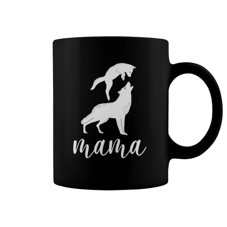 Mama Wolf & Baby Wolf Love Mom And Kids - Mothers Day Coffee Mug