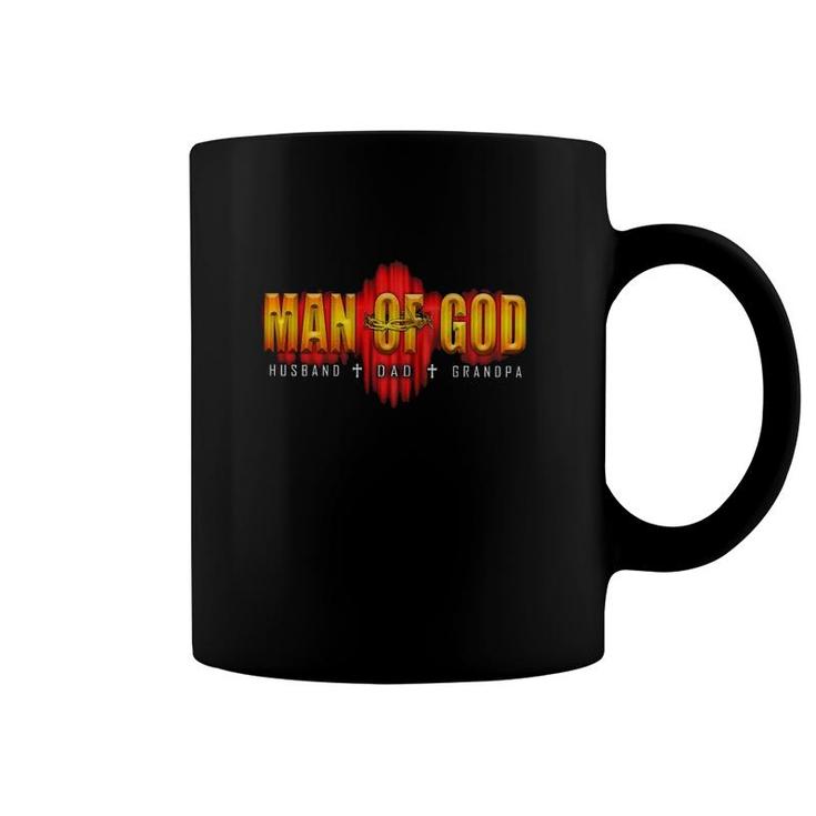 Man Of God Husband Dad Granpa Metal Barbed Wire Coffee Mug