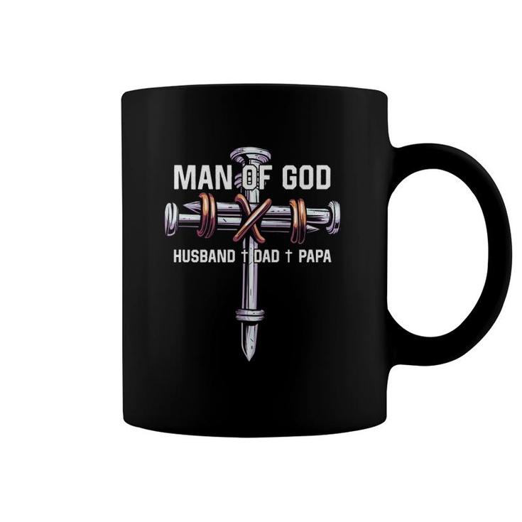 Man Of God Husband Dad Papa Christian Father's Day Coffee Mug