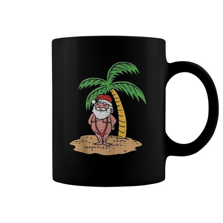 Mankini Santa Summer Swimsuit Funny Christmas In July Beach Coffee Mug