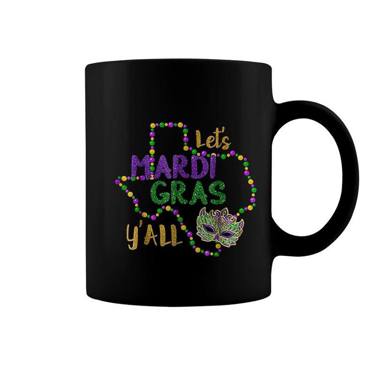 Mardi Gras Yall Galveston Fun Cute Beads Coffee Mug