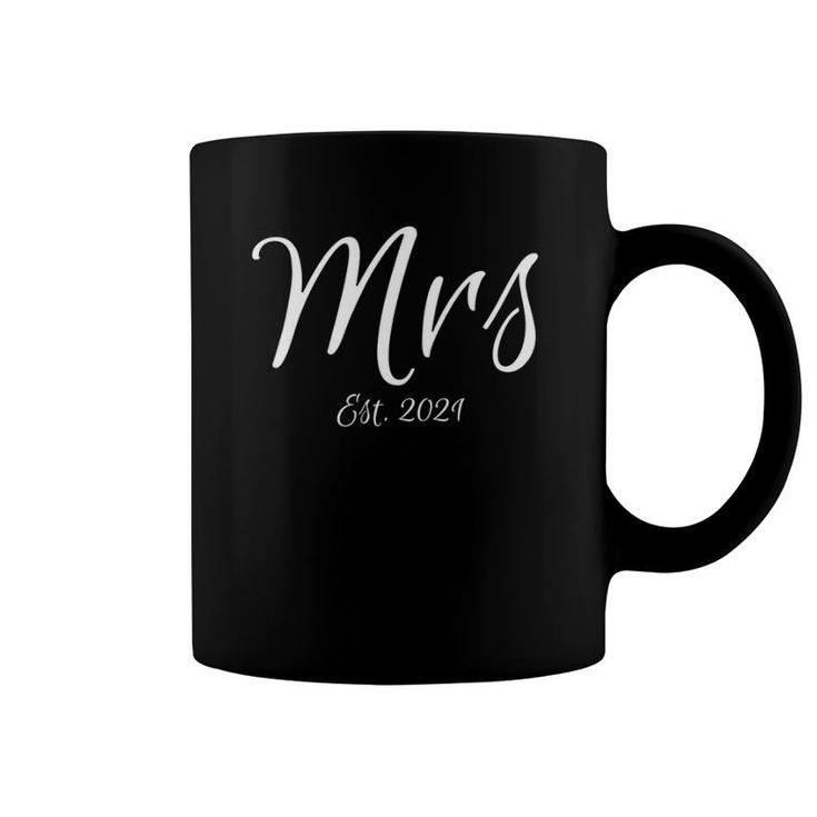 Marriage Wedding Gift From Husband To Wife Mrs Est 2021 Ver2 Coffee Mug