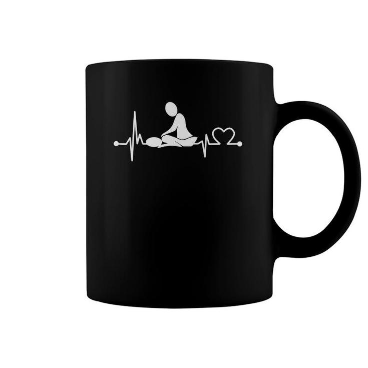 Massage Therapist Muscle Heartbeat Funny Pt Physical Therapy Coffee Mug