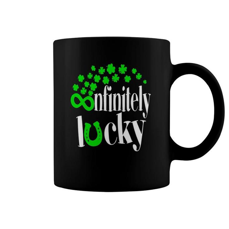 Math Teacher St Patricks Day Shamrock Infinitely Lucky Funny Coffee Mug