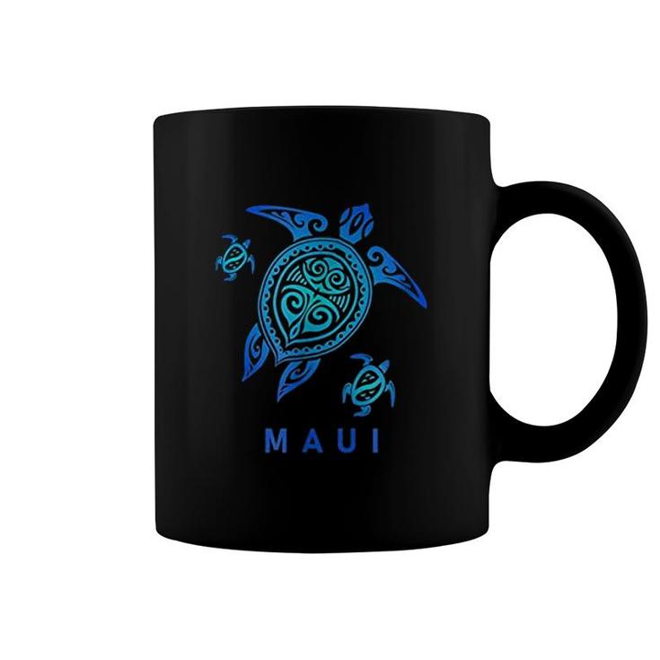Maui Hawaii Sea Blue Tribal Turtle Coffee Mug