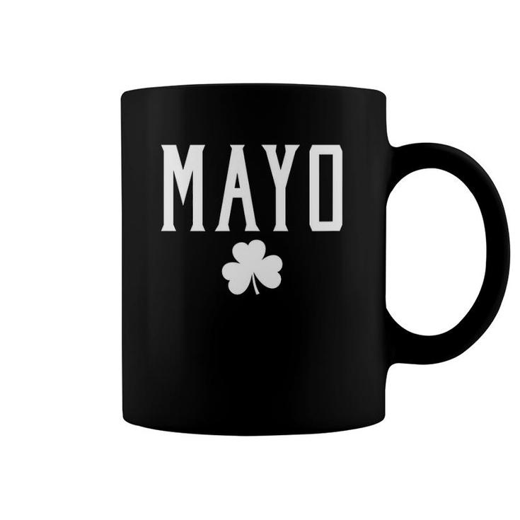 Mayo Ireland Shamrock Vintage Text Green With White Print Coffee Mug
