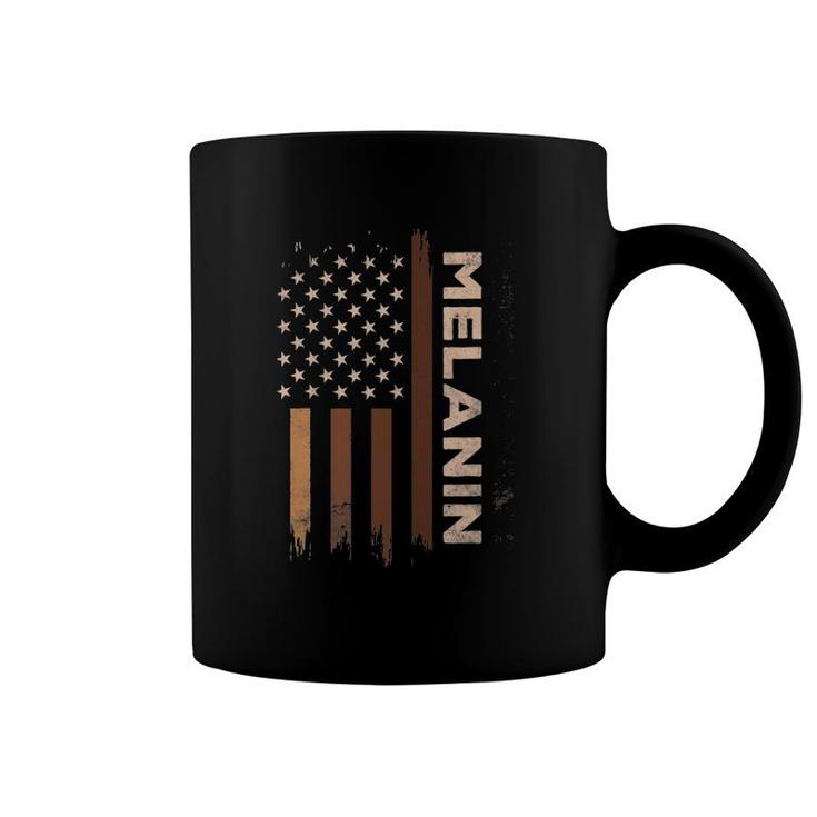 Melanin Shades American Flag Black History African Pride Coffee Mug