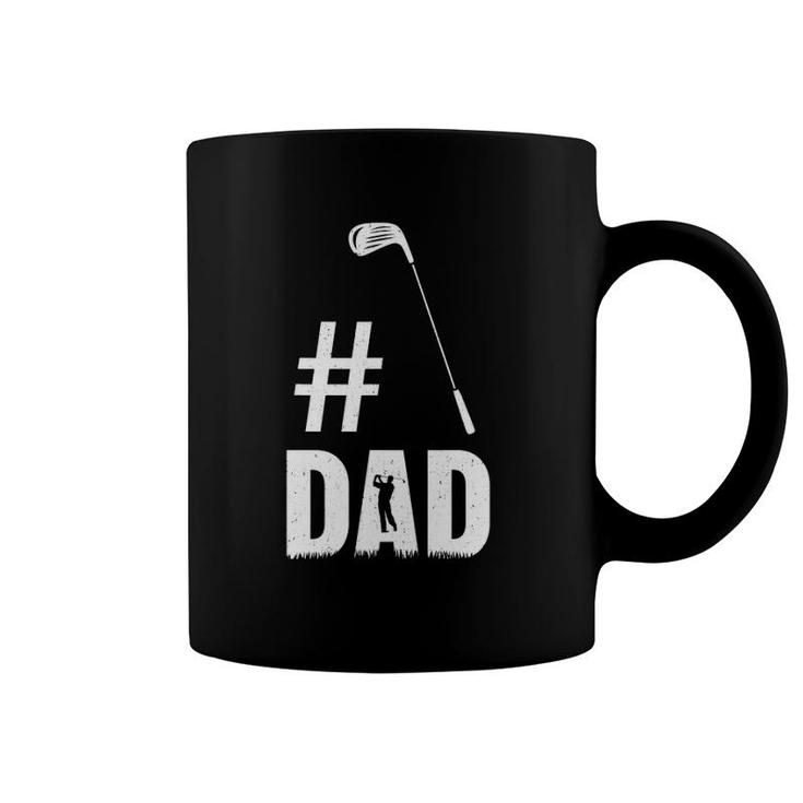 Mens 1 Dad Golf Lover Gift Funny Golfing Father's Day Coffee Mug