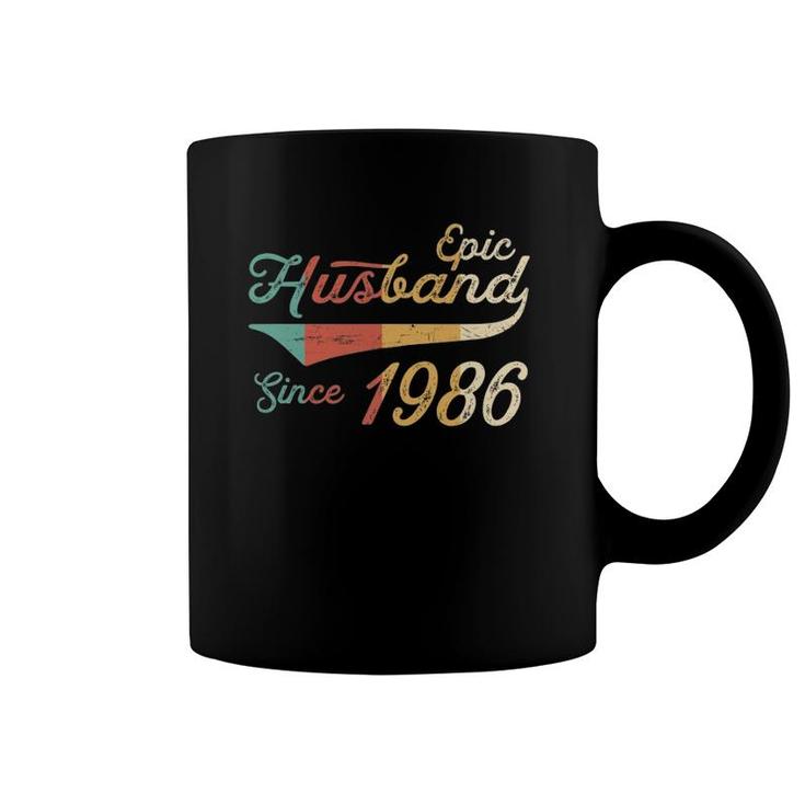 Mens 35 Years Wedding Anniversary Gift Him Epic Husband Since 1986 Ver2 Coffee Mug