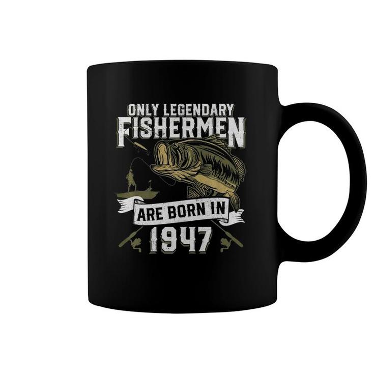 Mens 74 Years Old Fishing Birthday Born 1947 74Th Fisherman Gift  Coffee Mug