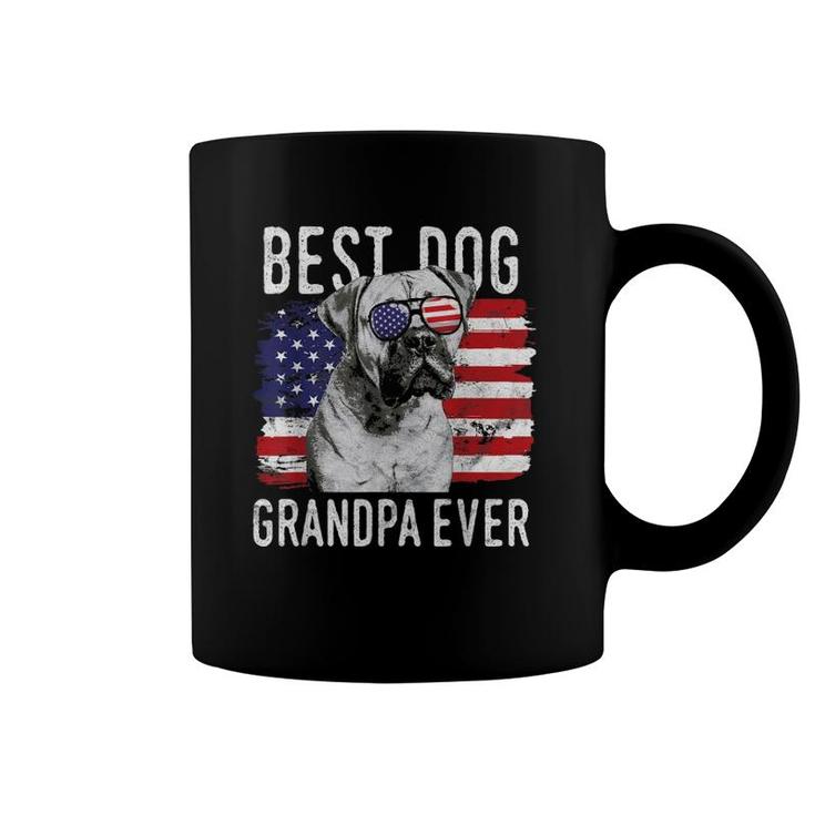 Mens American Flag Best Dog Grandpa Ever Mastiff Usa Coffee Mug