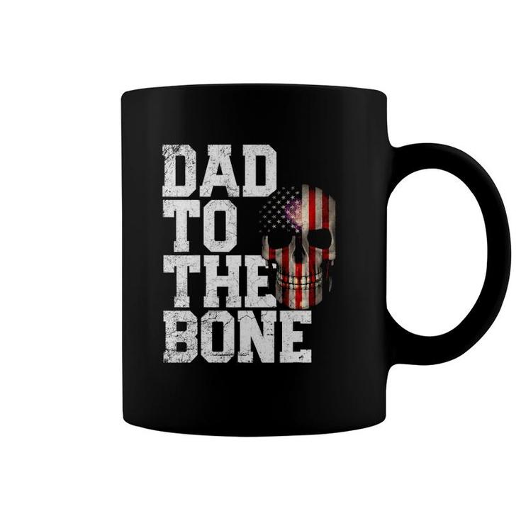 Mens American Flag Skull 4Th Of July Dad Father's Day Coffee Mug
