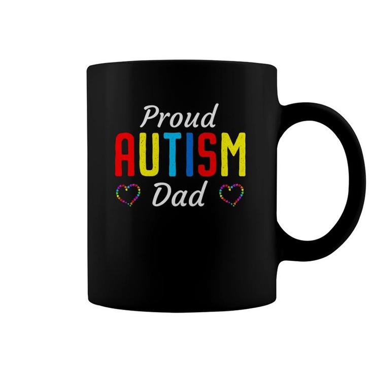 Mens Autism Awareness Proud Autistic Dad Cute Puzzle Piece Father Coffee Mug
