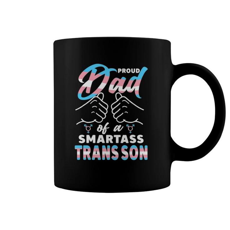 Mens Awesome Proud Trans Dad Pride Lgbt Awareness Father's Day Coffee Mug