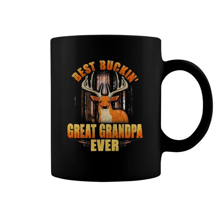 Mens Best Buckin' Great Grandpa Ever Deer Hunting Father's Day Coffee Mug