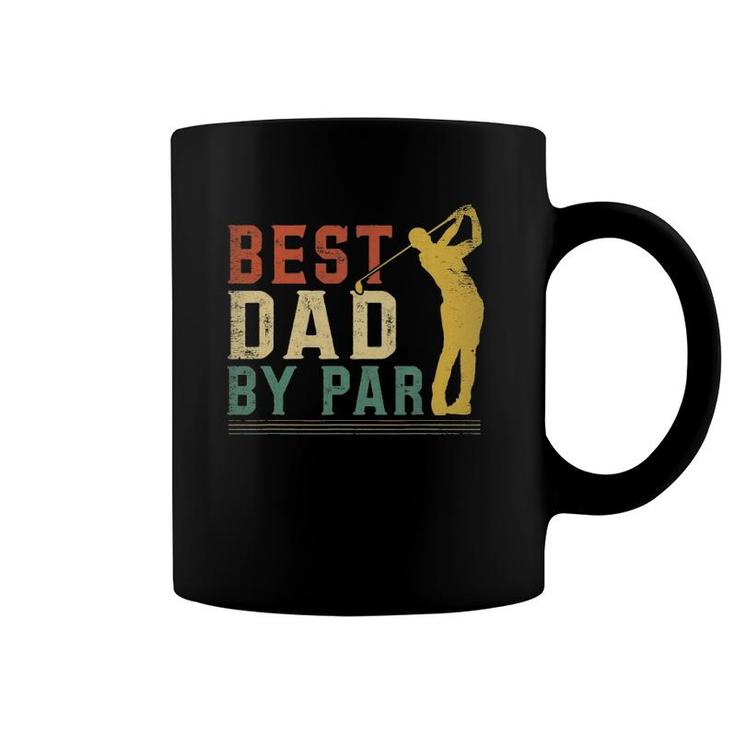 Mens Best Dad By Par Golf  Fathers Day Golfing Vintage Coffee Mug