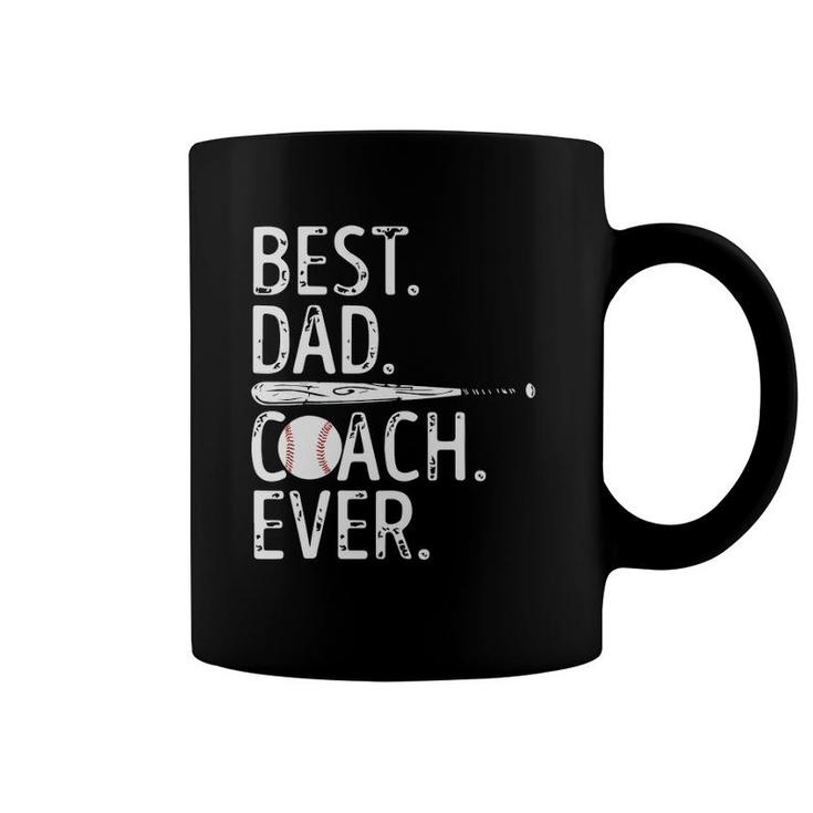 Mens Best Dad Coach Ever Baseball Patriotic For Father's Day Coffee Mug