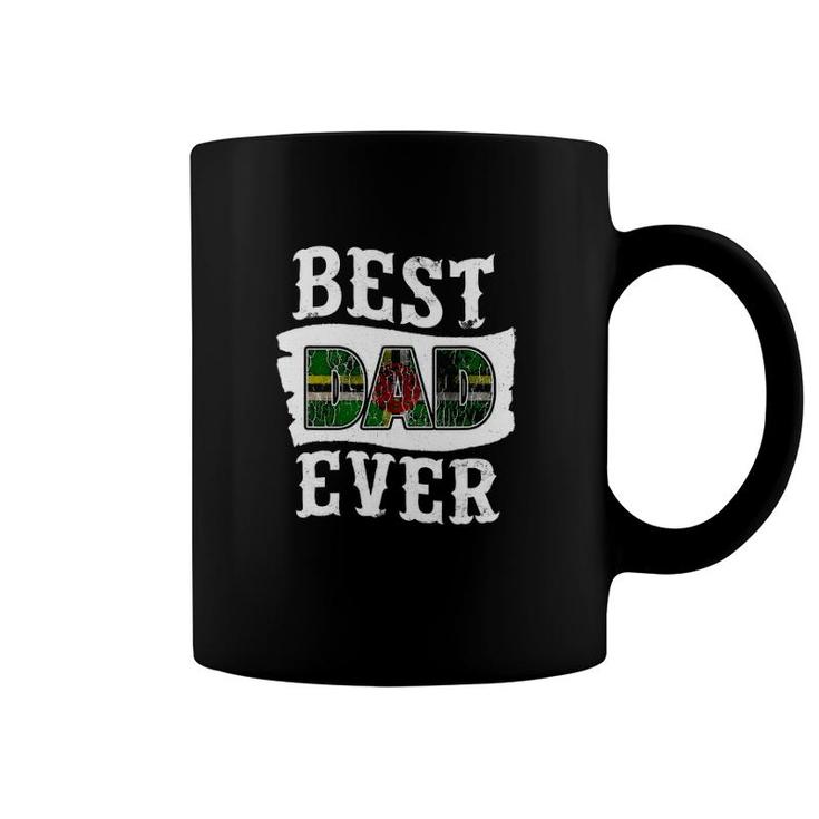 Mens Best Dad Ever Father's Day Dominica Flag Dominican Coffee Mug
