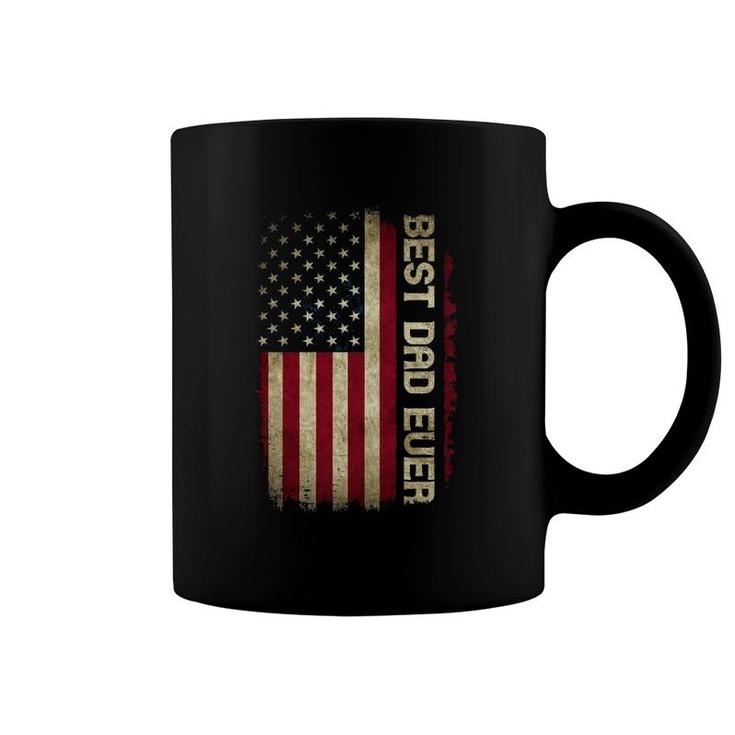 Mens Best Dad Ever Husband Fathers Day American Flag For Dad Coffee Mug
