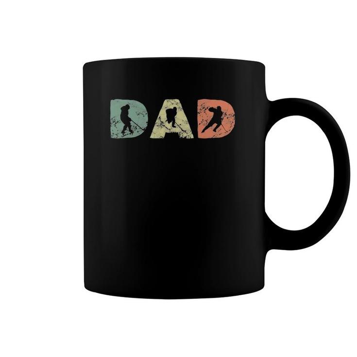 Mens Best Hockey Dad Vintage Sports Hockey Game Lover Father Coffee Mug