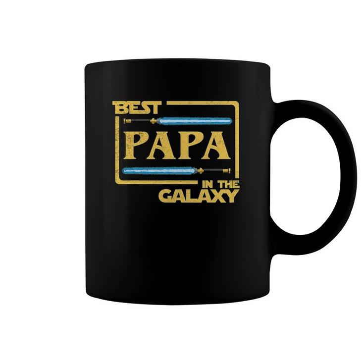 Mens Best Papa In The Galaxy Funny Father's Day Coffee Mug