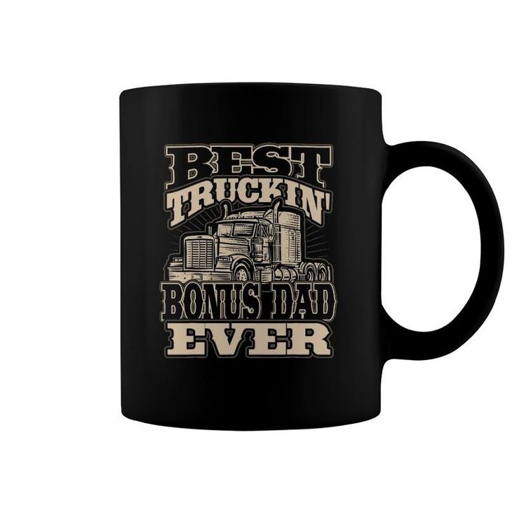 Mens Best Truckin Bonus Dad Ever Trucker Truck Driver Coffee Mug