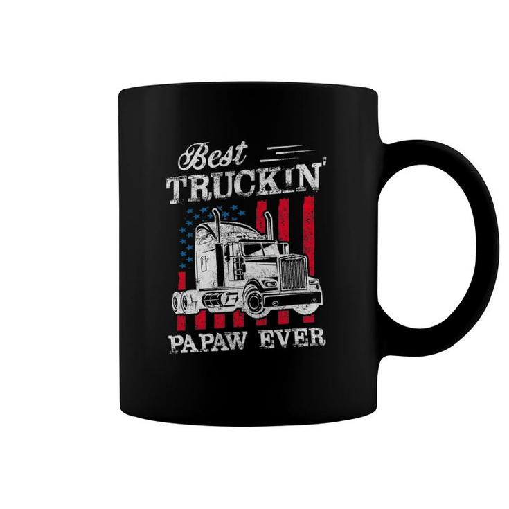 Mens Best Truckin Papaw Ever Big Rig Trucker Father's Day Gift Coffee Mug